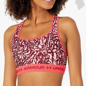 Under Armour Womens Medium Pink Sports Bra Compression Lightweight Workout